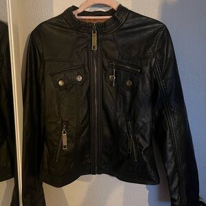 Women's dark brown faux leather Jacket